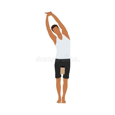 Man Doing Side Bending Mountain Pose Parsva Tadasana Exercise Stock