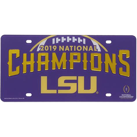 Lsu Tigers 2019 National Champions Laser Cut License Plate — Bengals