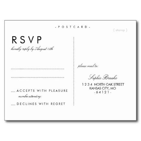 Wedding Rsvp Postcard Template
