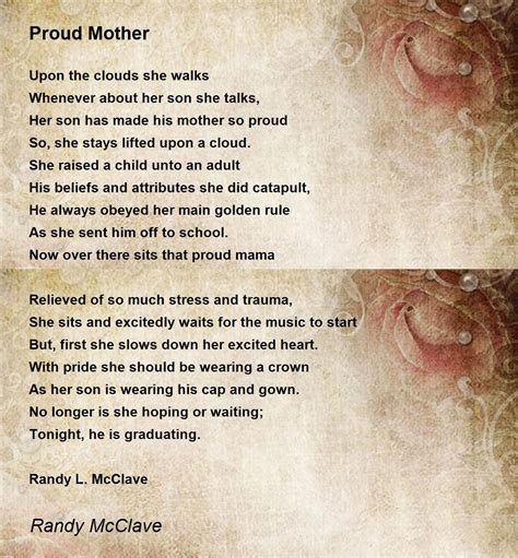 Proud Mother Proud Mother Poem By Randy Mcclave