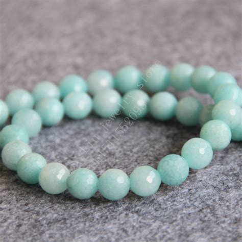 T8095 New Arrival 10mm Faceted Light Blue Chalcedony Beads Stones Fit