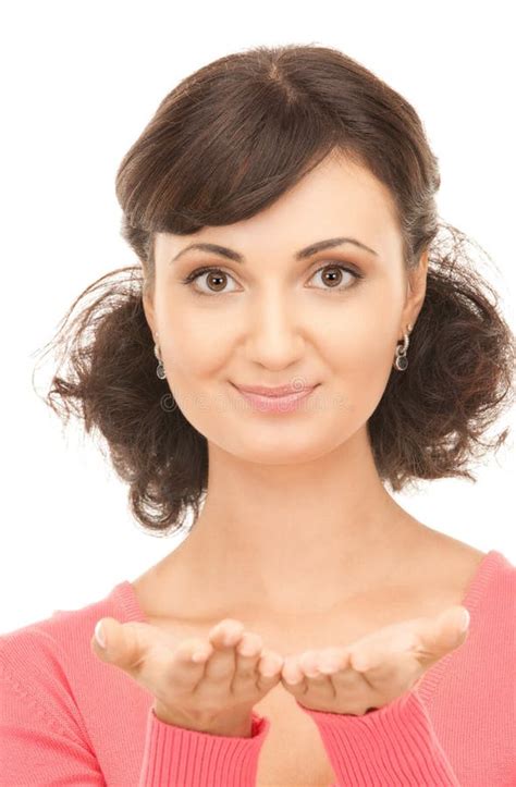 Something On The Palms Stock Image Image Of Cute Brunette 40707491