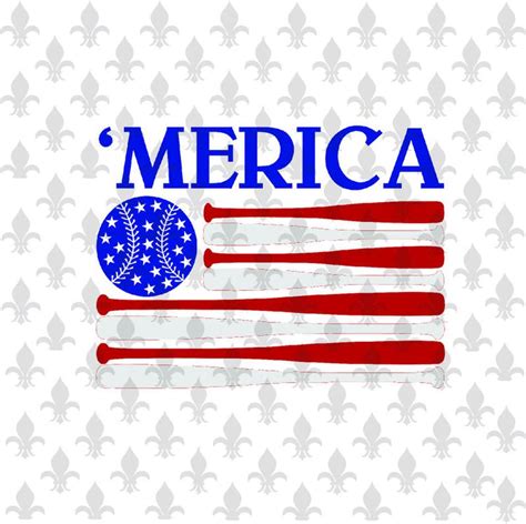 Merica American Baseball 4th Of July Sublimation Svg File For Cricut