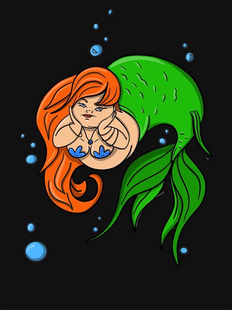 Chubby Mermaid Pinup Sexy Body Positive Graphic T Shirt By