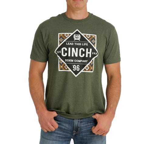 Cinch Mens Green Cinch Denim Company Graphic T Shirt Mtt1690501 Wild