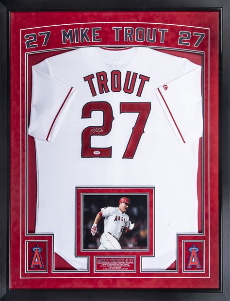 Lot Detail Mike Trout Signed And Framed Anaheim Angels Jersey Psadna