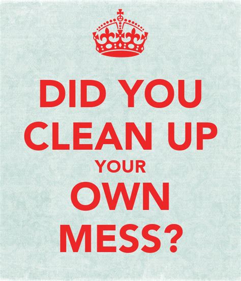 Did You Clean Up Your Own Mess Poster Carrie Keep Calm O Matic