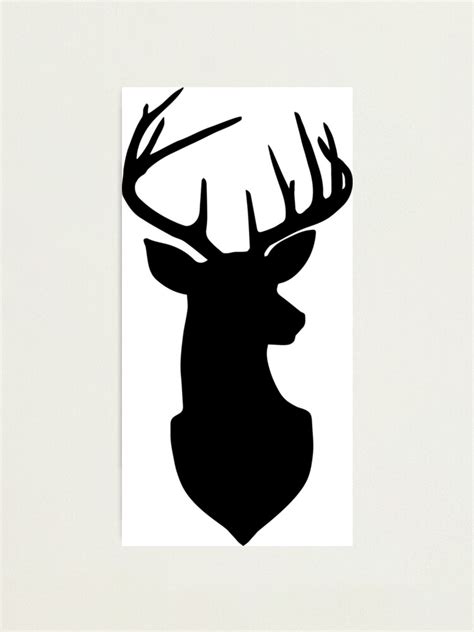 Buck Trophy Deer Silhouette In Black And White