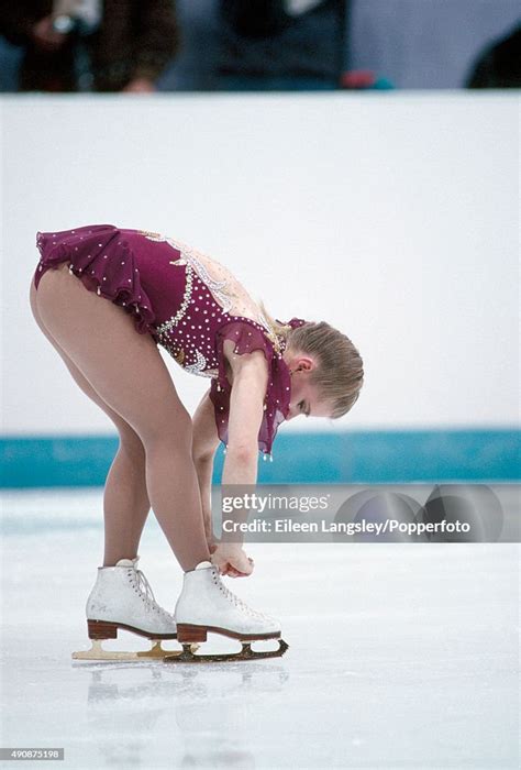 Tonya Harding Of The United States Checking A Broken Lace On Her Boot News Photo Getty Images
