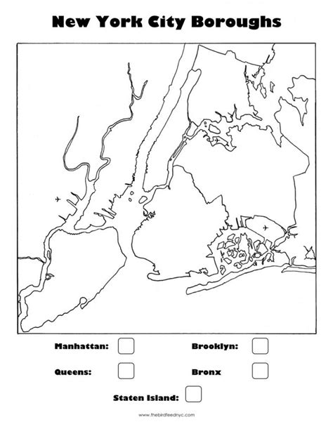 New York City Blank Map Blank Map Of New York City New York Usa