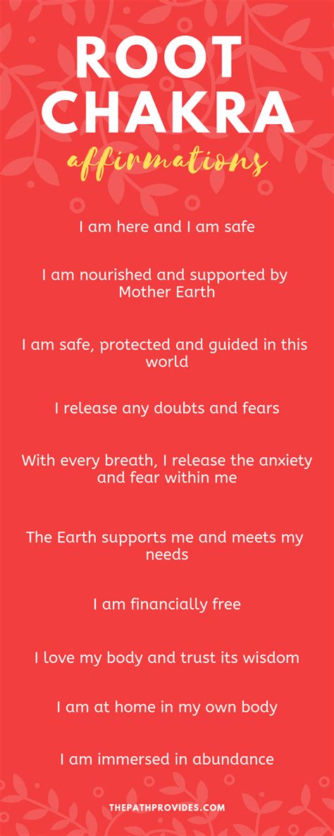 10 Powerful Root Chakra Affirmations For Balancing Your First Chakra — The Path Provides