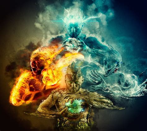 The Elements Air Earth Elemental Fire Gods Lightning Power