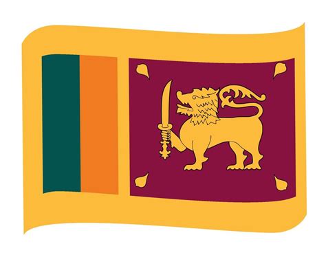 Sri Lanka Flag National Asia Emblem Ribbon Icon Vector Illustration