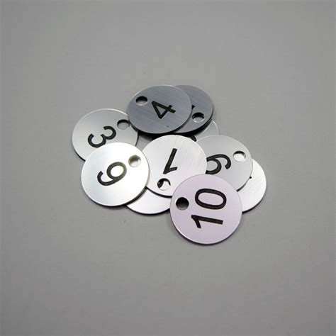Set Of 10x3cm Laser Engraved Number Discs Table Tags Locker