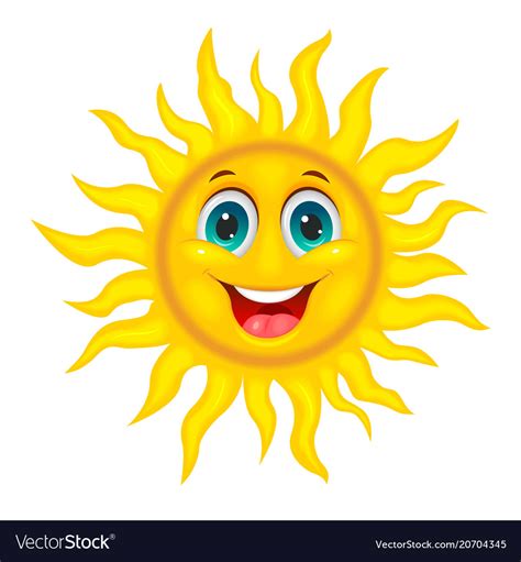 Smiley Joyful Sun Royalty Free Vector Image Vectorstock