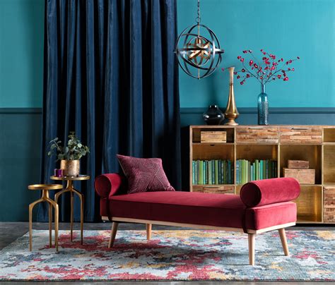 A Bold Jewel Tone Room With Velvet Features The Maroon Velvet Brittany