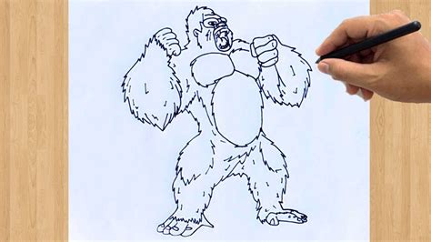 How To Draw A Kong Drawing Easy King Kong Sketch Step By Step Youtube