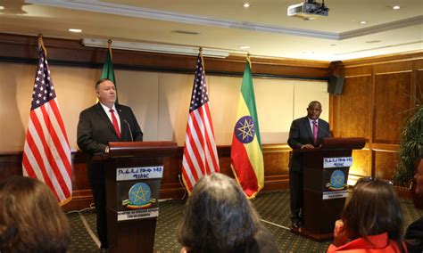 secretary michael r pompeo and ethiopian foreign minister gedu andargachew at a press