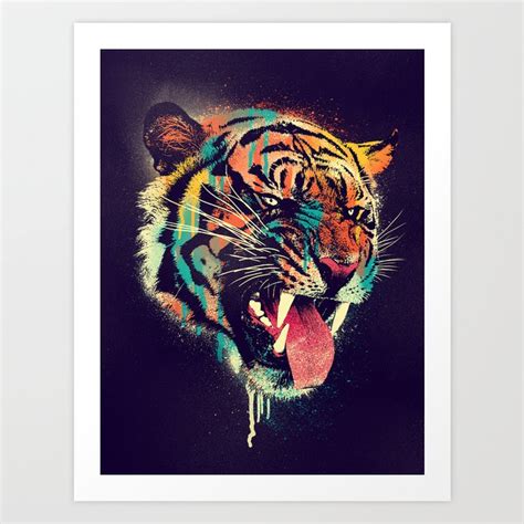 Ferocious Tiger Art Print By Dzeri29 Society6