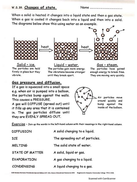 Year 9 Chemistry Worksheet Pdf