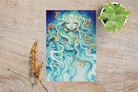 Mermaid Fantasy Poster Aiya Fairy Tale Fantasy Etsy