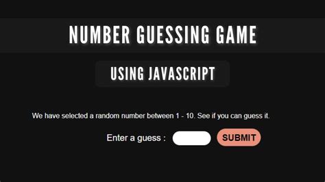 Number Guessing Game Using Javascript