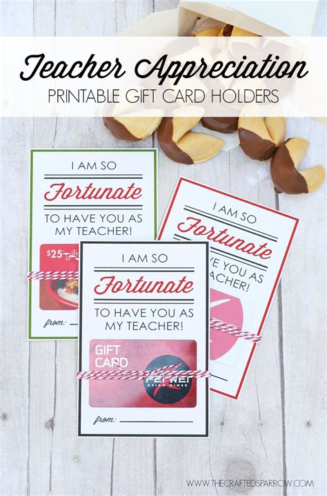 Teacher Appreciation Gift Card Printables Print Our Thank You Cards And