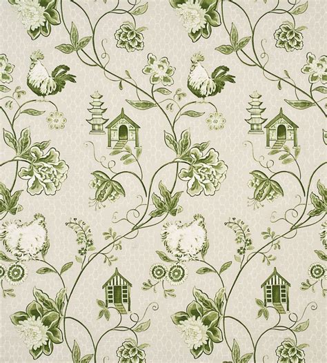 Bantam Toile Green Fabric Opera Garden Baker Lifestyle Green