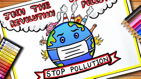 Stop Air Pollution Drawing Air Pollution Poster Earth Day Save