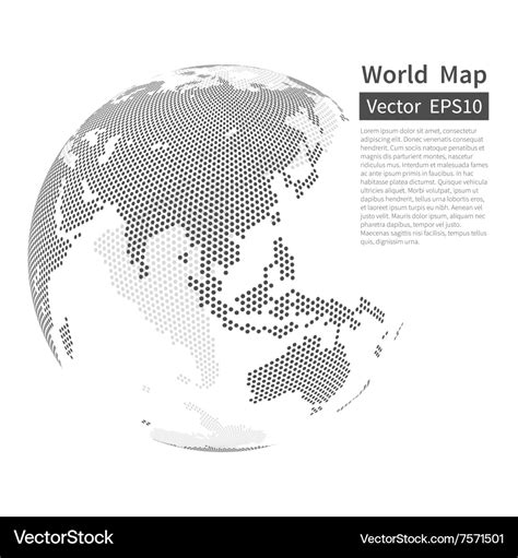 Dotted World Map Background Earth Globe Royalty Free Vector