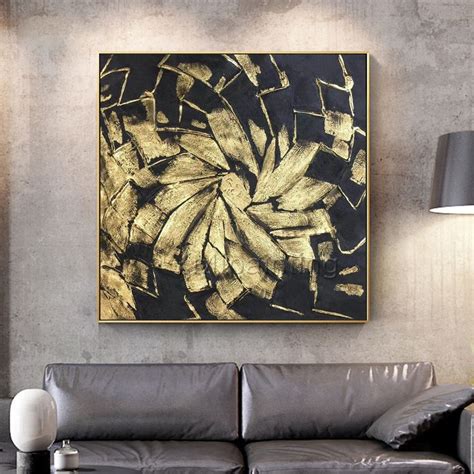 Gold And Black Modern Abstract Original Wall Art Paintings On Etsy In
