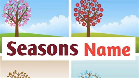 Seasons Name In English For Kidsseasons Name Learning For Kidsname Of