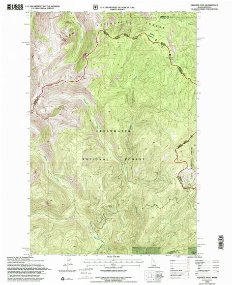 Classic Usgs Granite Pass Idaho 75x75 Topo Map Mytopo Map Store