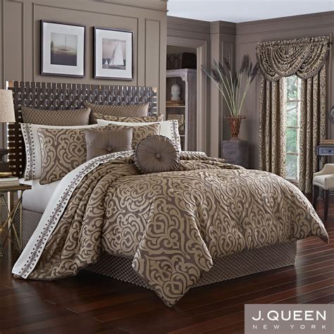 Astoria Scroll Coffee Comforter Bedding By J Queen New York