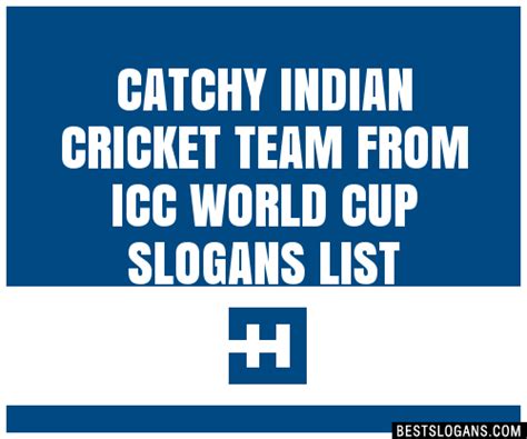 Catchy Indian Cricket Team From Icc World Cup Slogans