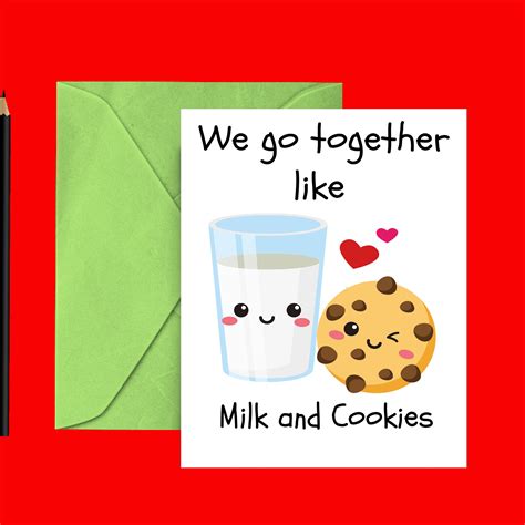 Printable Funny Love You Card We Go Together Like Milk And Etsy