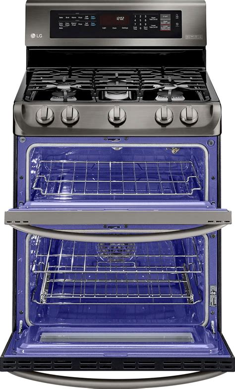 Customer Reviews Lg 69 Cu Ft Self Cleaning Freestanding Double Oven Gas Range With Probake