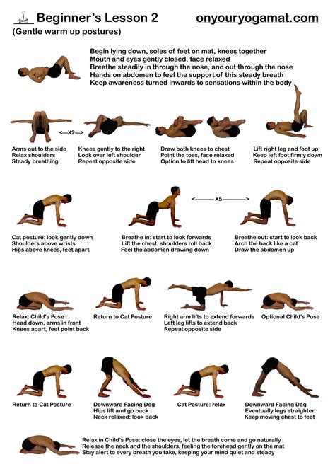 Free Printable Yoga Poses Charts With Names Beginners 2 Or 3 Pdf