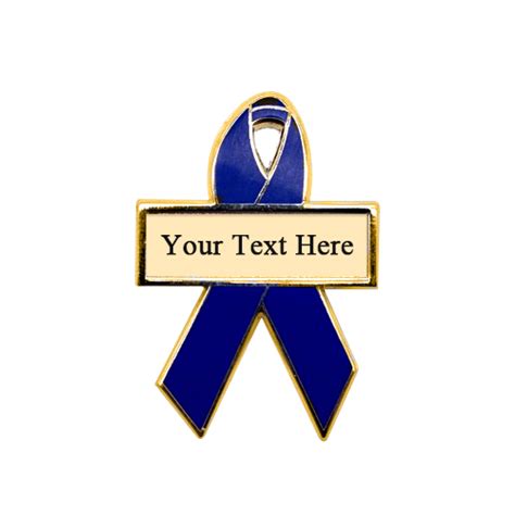 Blue Personalized Cause Awareness Ribbon Pins