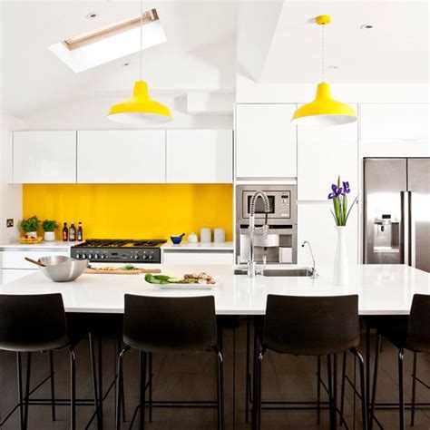The weathered textile lends subdued pattern; Bright Yellow and White Decorating Ideas, Sunny Color ...