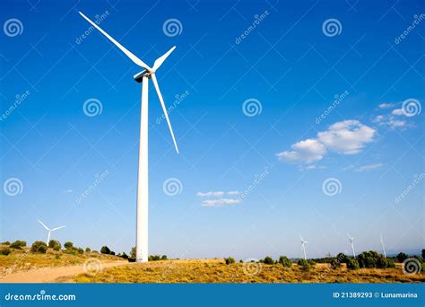 Aerogenerator Wind Mill In Sunny Blue Sky Stock Photos Image 21389293