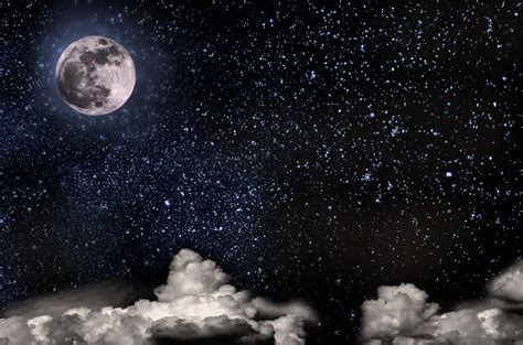 Nightly Sky With Large Moon Free Stock Photo Public Domain Pictures