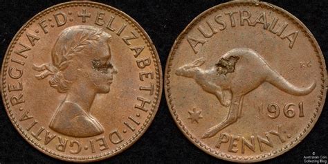 Australia 1961 y Penny Planchet Flaw Error - Our Coin Catalog