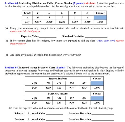 Solved Problem Probability Distribution Table Course Chegg Com