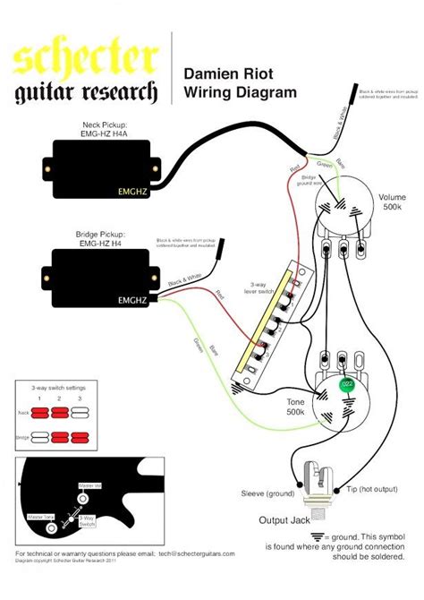 Pickup wiring all carvin 22 series pickups have three wires plus a bare shield wire. Single Pickup Electric Guitar Wiring Diagram - wiring diagram