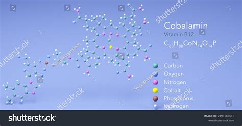 Cobalamin Vitamin B12 Molecular Structures 3d Stock Illustration