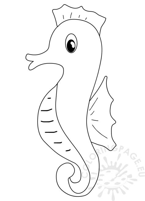 cute cartoon seahorse animal ocean coloring page