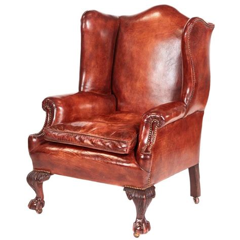 Check out our wing back chair selection for the very best in unique or custom, handmade pieces from our мебель для гостиной shops. Antique Leather Wing Back Library Chair For Sale at 1stdibs
