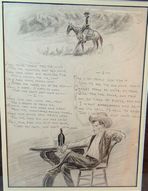 2 Will James Original Drawings 1892 1942 3 Verse Poem 12 X 9 And