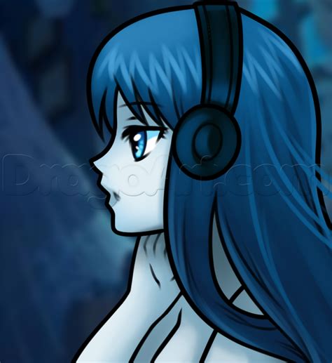 Girl With Headphones Drawing At Explore Collection